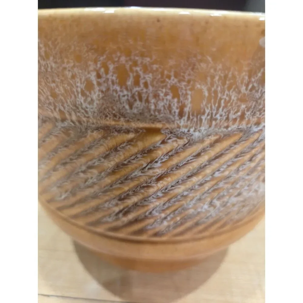Vintage 1979 Haeger Pottery FTD Tan Brown Foam Drip Glaze Ceramic Planter